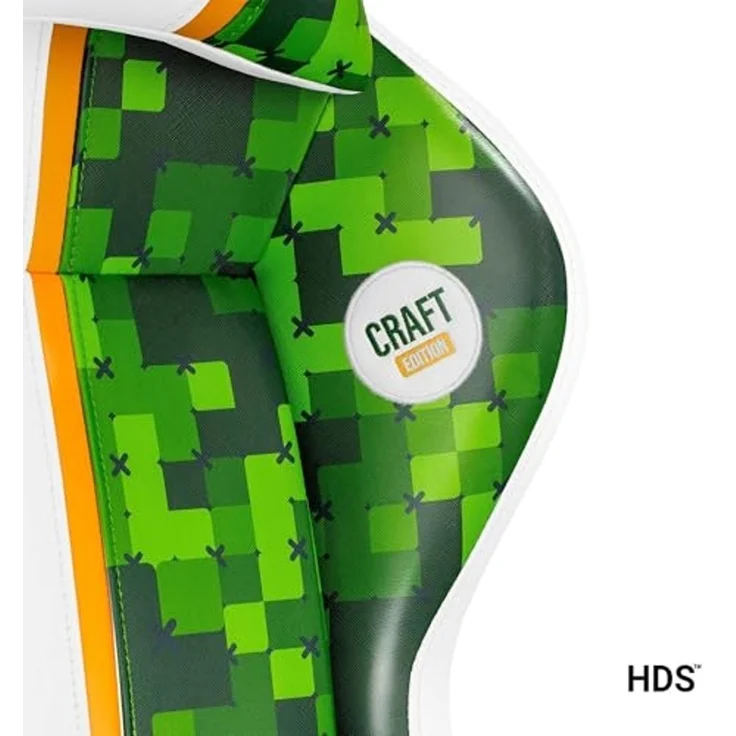 Diablo Chairs X-One 2.0 Craft Edition Kleiner Gaming-Drehstuhl ergonomischer Schreibtischstuhl mit Lendenkissen und Kopfstütze Rückenlehnenverstellung aus Kunstleder 64 x 33 x 120 cm Grün-Weiß – Bild 6
