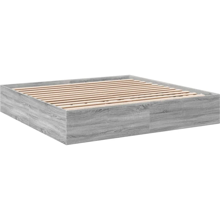 vidaXL Bettgestell Grau Sonoma 180x200 cm Holzwerkstoff 3280998 – Bild 5