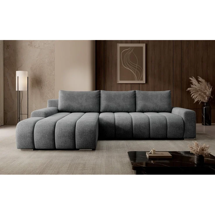 PROMETO Möbel Ecksofa Porto L mit Schlaffunktion und Bettkasten L-Form Links/Rechts – Bild 1