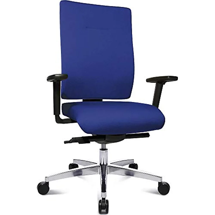 Topstar Sitness 70 komfort Bürostuhl, Schreibtischstuhl, Sitzneige- und Sitztiefenverstellung (inkl. höhenverstellbare Armlehnen) Stoffbezug blau – Bild 2