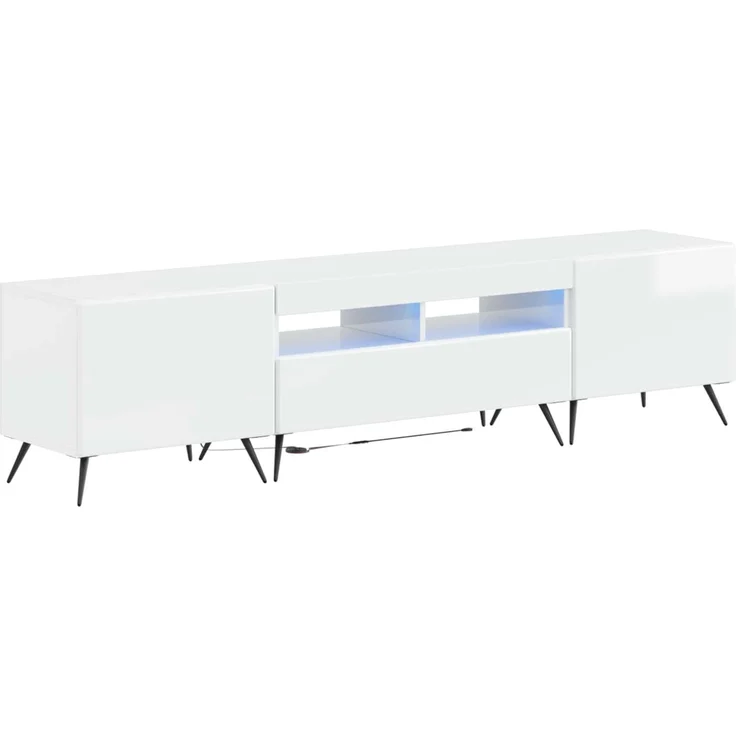 vidaXL LED-TV-Schrank BREDA 3 stk. Hochglanz Weiß Holzwerkstoff 3416925 – Bild 2