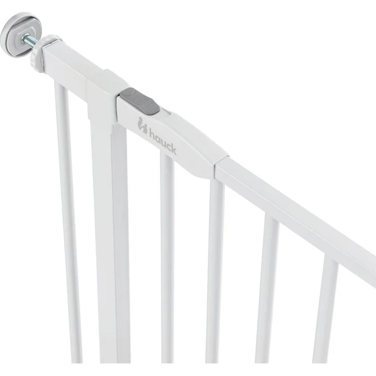 Hauck Treppenschutzgitter Türschutzgitter Open N Stop 2, für Breiten 75-80 cm, ohne Bohren, Einhändiges Beidseitiges Öffnen, Manueller Schließmechanismus, Metall (White) – Bild 4