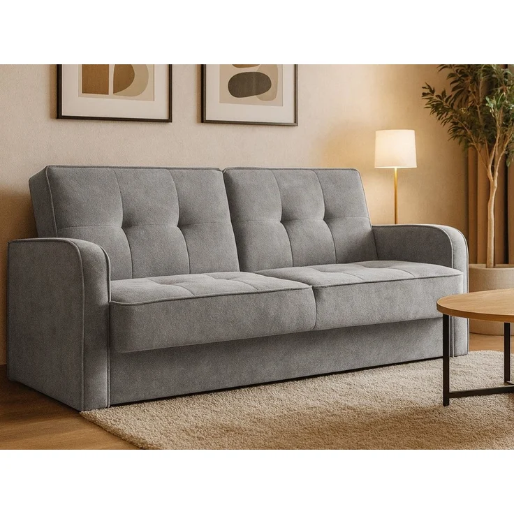 Beautysofa Schlafsofa PAVO 3-Sitzer mit Armlehnen, mit Bettfunktion und Bettkasen – Bild 1