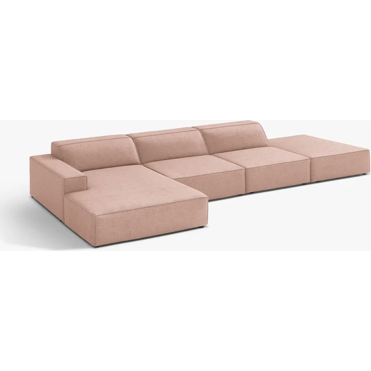 Micadoni Ecksofa Jodie 5-Sitzer Boucle Baloo Puderrosa Links – Bild 5