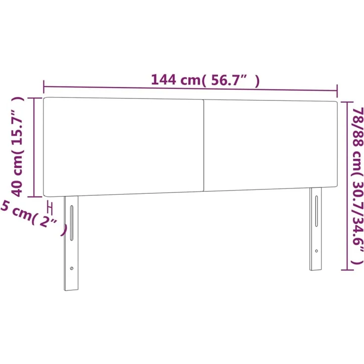 vidaXL Kopfteile 2 Stk. Schwarz 72 x 5 x 78/88 cm Stoff 345786 – Bild 8