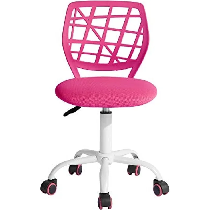 FurnitureR Farbenfrohes Zuhause, ergonomisch, verstellbar, höhenverstellbar, für Arbeitsbüro, Rosa, Metall, 38,5 x 40 x 75 cm – 87 cm