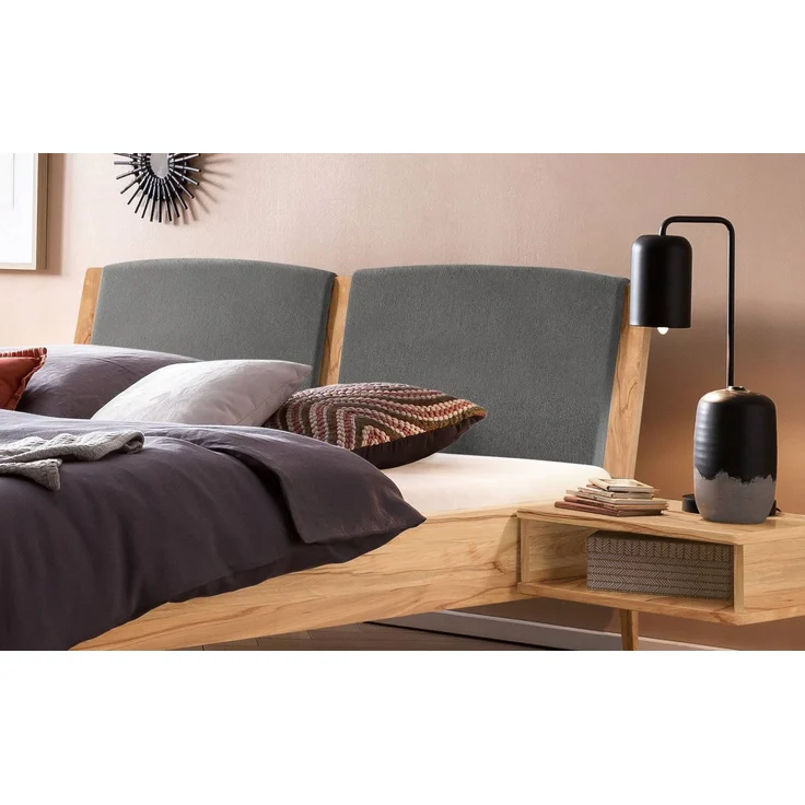 Hasena Massivholzbett Pistoia Wildbuche mit Polster-Kopfteil 180x210 cm, Komforthöhe 25 cm – Bild 3