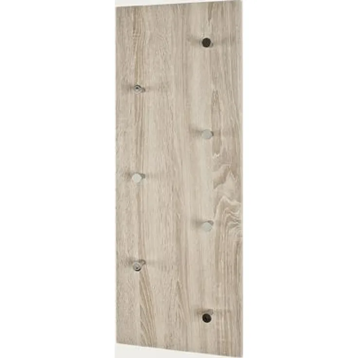 Garderobe >Big Eddy< in eiche-chrom aus Stahl, MDF - 80x30x6cm (BxHxT)