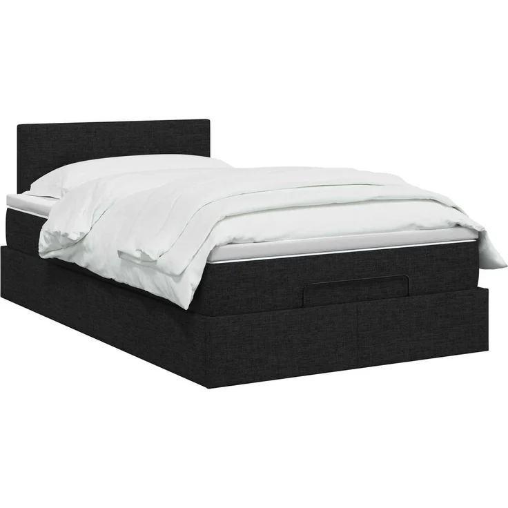 vidaXL Ottoman Bett mit Matratze Schwarz 120 x 200 cm Stoff 3456318 – Bild 3