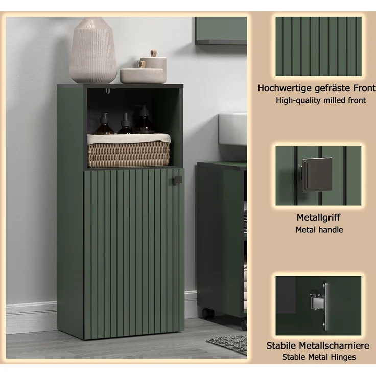 Badezimmer Kommode Bliss in grün 40 x 95 cm – Bild 8
