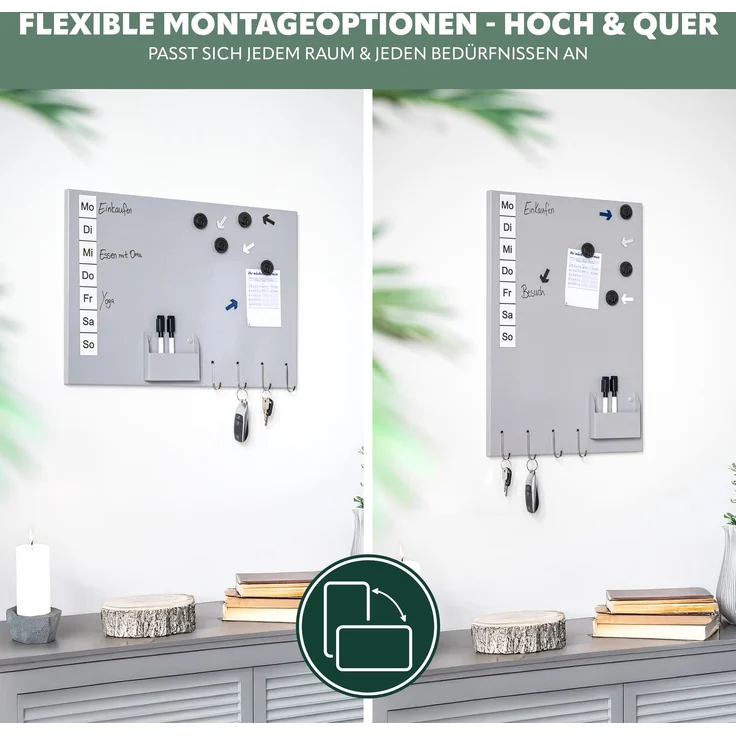 Magnettafel aus Metall, beschreibbar, viel Zubehör, hellgrau lackiert – Bild 4