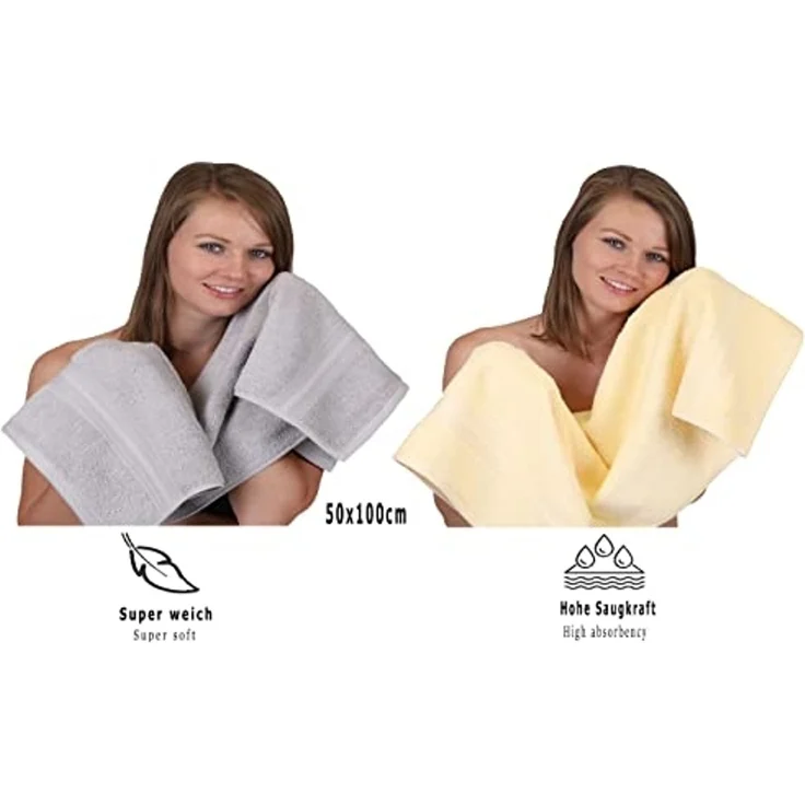 Betz Handtuch Set 10 TLG. Handtuch Set GOLD Farbe beige & Silbergrau, 100% Baumwolle (Set, 10-St), 2 Duschtücher 4 Handtücher 4 Seiftücher – Bild 5