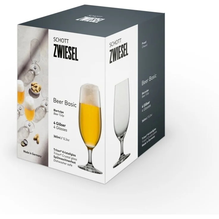 SCHOTT ZWIESEL 'BEER BASIC' Biertulpe 4er-Set Biergläser, Glas klar, 7.5 x 18.7 cm, spülmaschinengeeignet – Bild 4