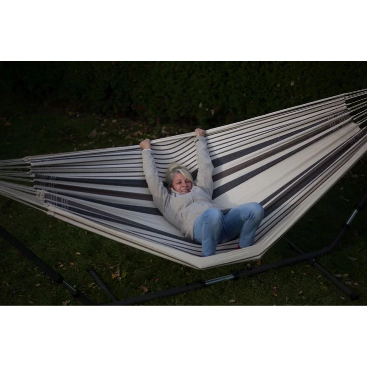 MacaMex Doppel-Hängematte Brasil Comfort Premium Cafe, Braun, 170 cm x 400 cm – Bild 4