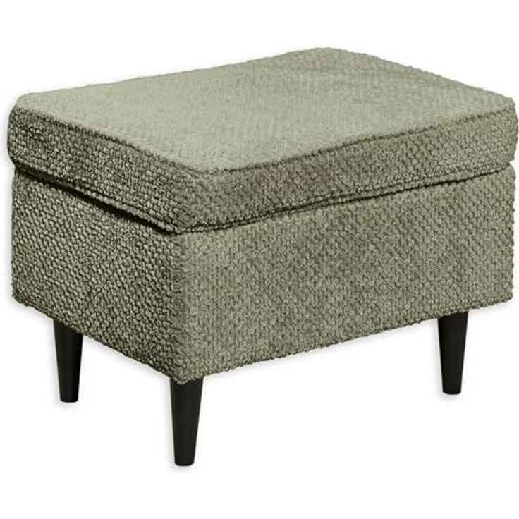 Stella Trading Oskar Fußhocker gepolstert, Olive - Vintage Polsterhocker für Sessel, Couch und Sofa - 63 x 43 x 42 cm (B/H/T) – Bild 2