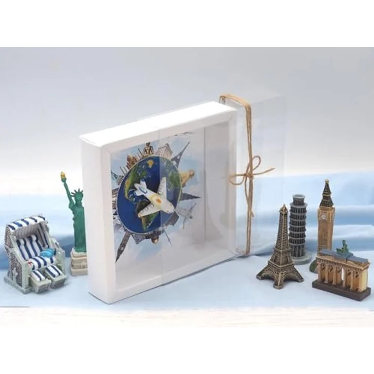 ZauberDeko Geschenkbox Geldgeschenk Reise Urlaub Weltreise Flugzeug Around The World – Bild 4