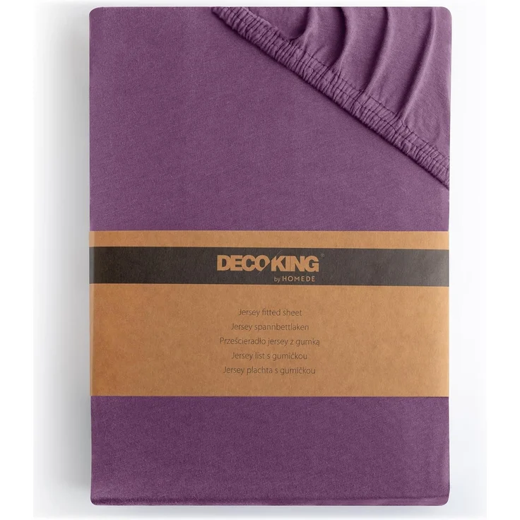 DecoKing Spannbettlaken 100x200 120x200 cm 100% gekämmte Baumwolle Pflaume Violett Spannbetttücher Jersey Boxspringbett Amber 100x200 120x200 – Bild 1