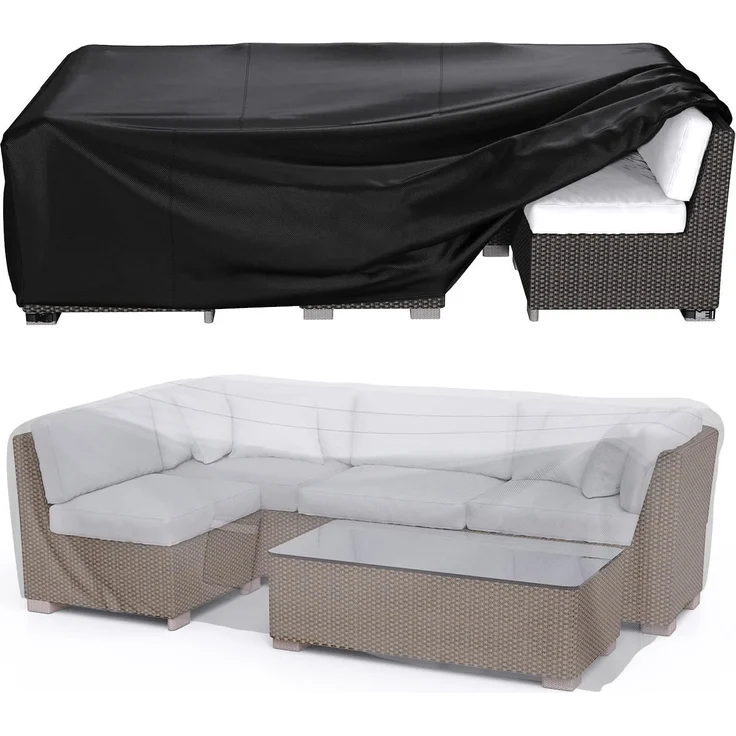 BROSYDA Schutzhülle Gartenmöbel (200 x 160 x 70 cm), Gartenmöbel Abdeckung Wasserdicht 600D ,mit Großem Lufteinlass, Gartenmöbel Abdeckung für Sofa, Tisch, Stühle, Gartentische Terrassenmöbel – Bild 1