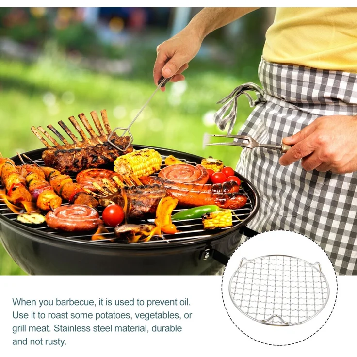 ABC Grillrost aus Edelstahl mit Drahtgitter, für Camping und Reisen – Bild 3