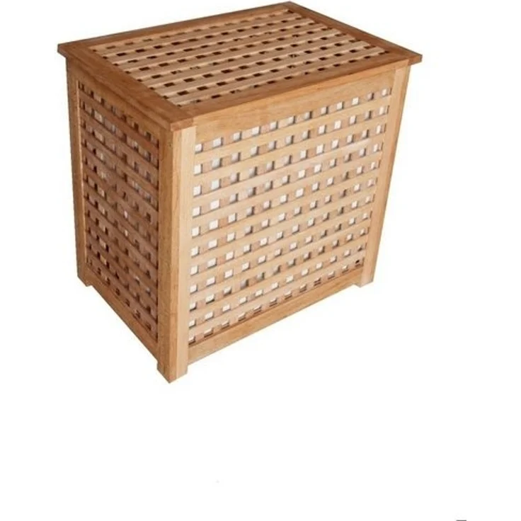 Primaster Wäschebox Buche mit Innensack 55 x 37 x 52 cm Wäschekorb Wäschesammler – Bild 4