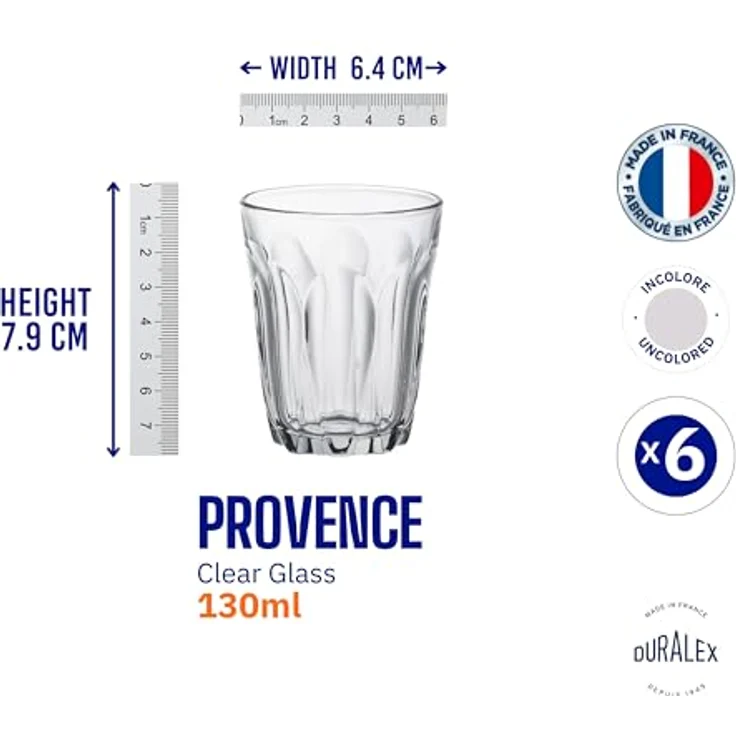 Trinkglas Duralex Provence Durchsichtig Kristall 130 ml (6 Stück) – Bild 5