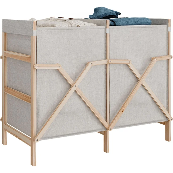 Badschrank für Wäsche Bruno Beige 80 x 64 cm mit 2 Fächern Vicco – Bild 6