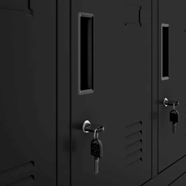 Jan Nowak Umkleideschrank 5B4A Fächerschrank Schließfachschrank mit 20 Fächern Wertfachschrank Metall Pulverbeschichtung 172 cm x 136 cm x 45 cm (H x B x T) (Schwarz) – Bild 7