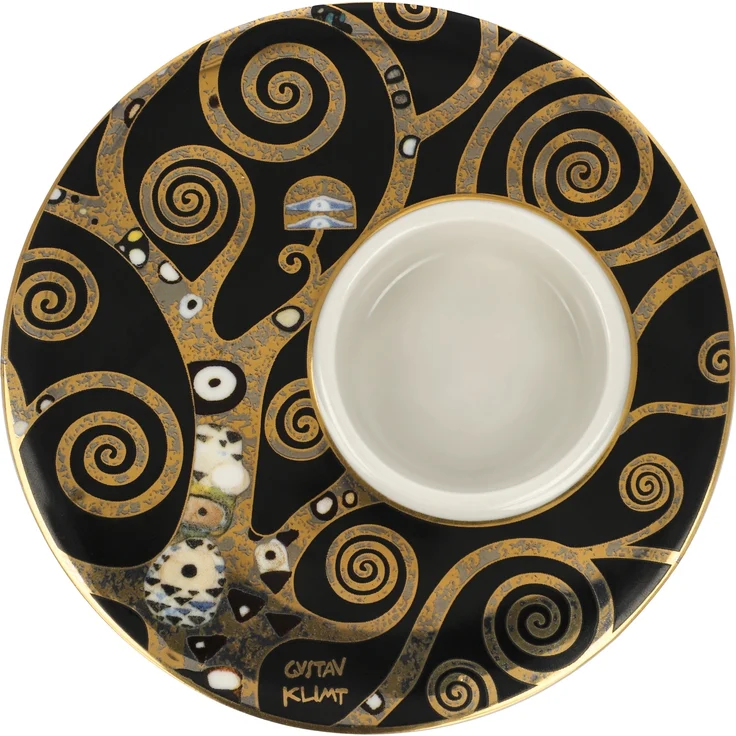 Goebel / Gustav Klimt Der Lebensbaum,Kerzenhalter,12,0cm x 12,0cm x 4,0cm / Porzellan / 12,0cm x 12,0cm x 4,0cm – Bild 5