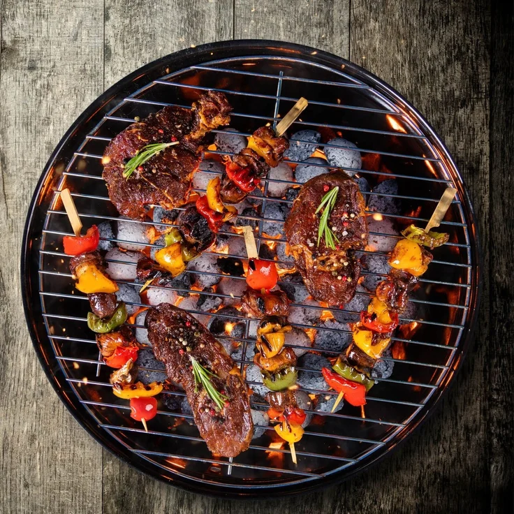ROSMARINO HOLZKOHLEGRILL ROSMARINO Stahl (H 26 x T 42 x B 38 cm) – Bild 9
