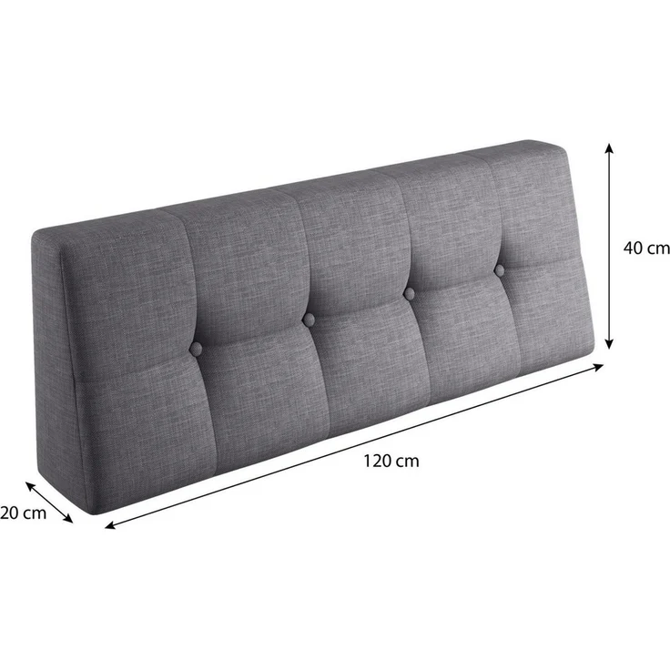 sunnypillow Rückenkissen Palettenkissen gesteppt Rückenkissen 120x40x20/10cm, Grau – Bild 2
