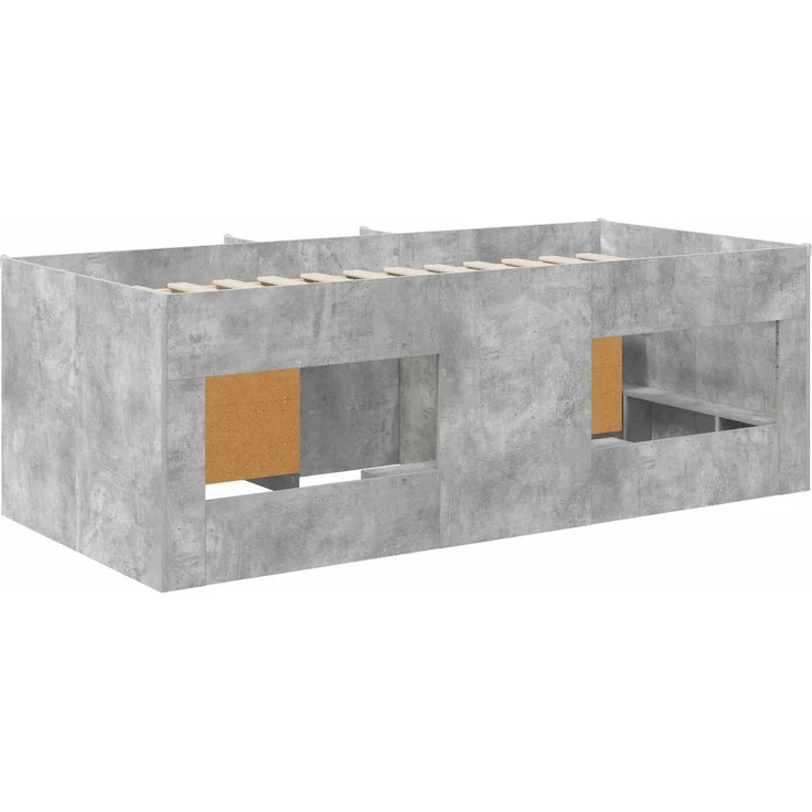 vidaXL Loft Bettgestell mit Schrank 3 Stk. Betongrau Holzwerkstoff 3423377 – Bild 5