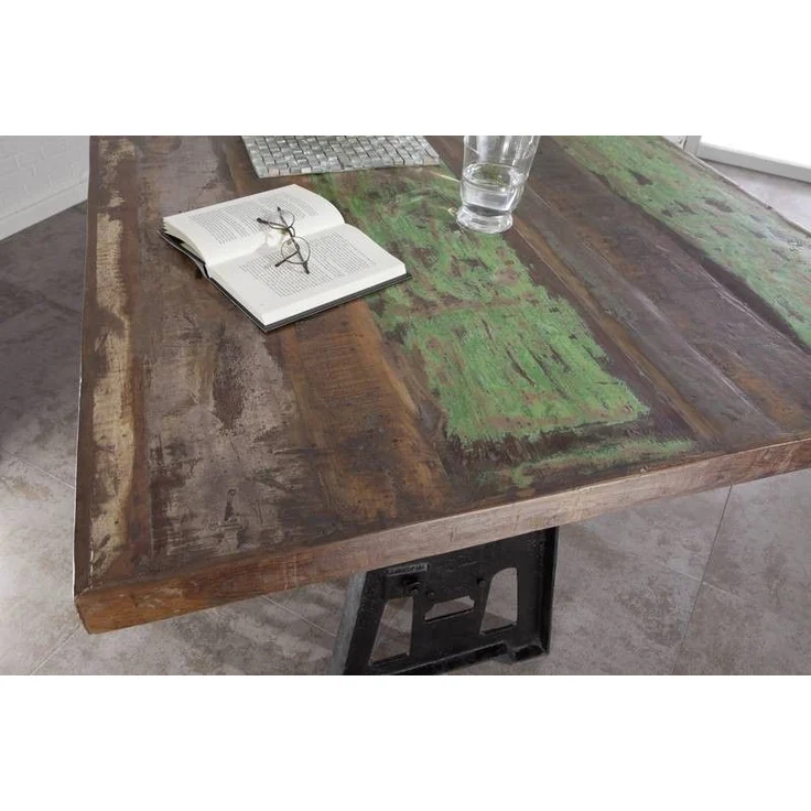 Esstisch Altholz höhenverstellbar 200x100x75-105 mehrfarbig lackiert INDUSTRIAL #23 – Bild 8