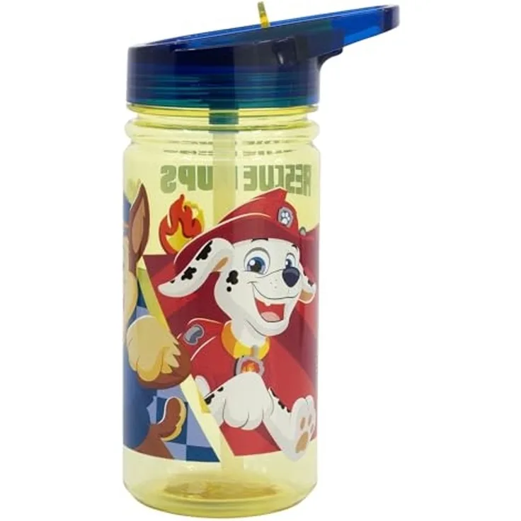 Storline Trinkflasche Paw Patrol 475 ml Kinderflasche mit Klappdeckel & Griff