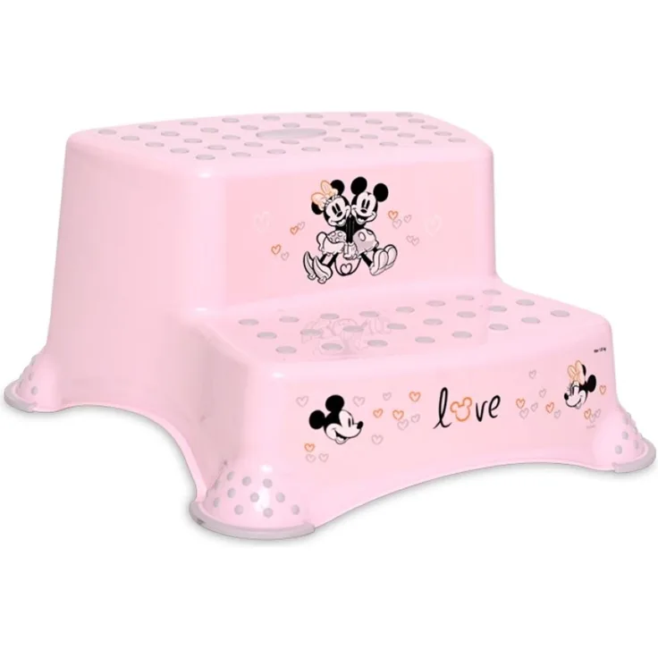 Lorelli Kinder Badhocker, zweistufig, Tritthocker, Gummi-Noppen, rutschfest pink