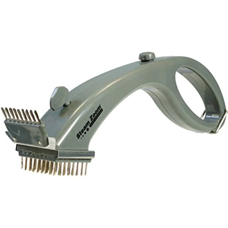 Steam Zoom Grill Cleaner Grillreiniger, mit Edelstahlborsten, Grau – Bild 1