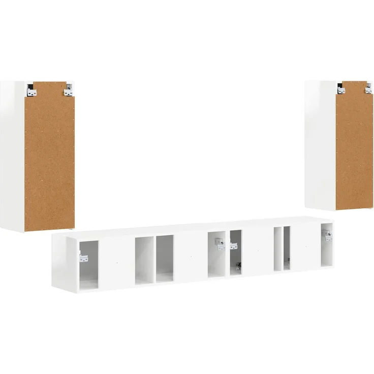 vidaXL TV-Schrankset 4 pcs Hochglanz Weiß Holzwerkstoff 3409163 – Bild 9