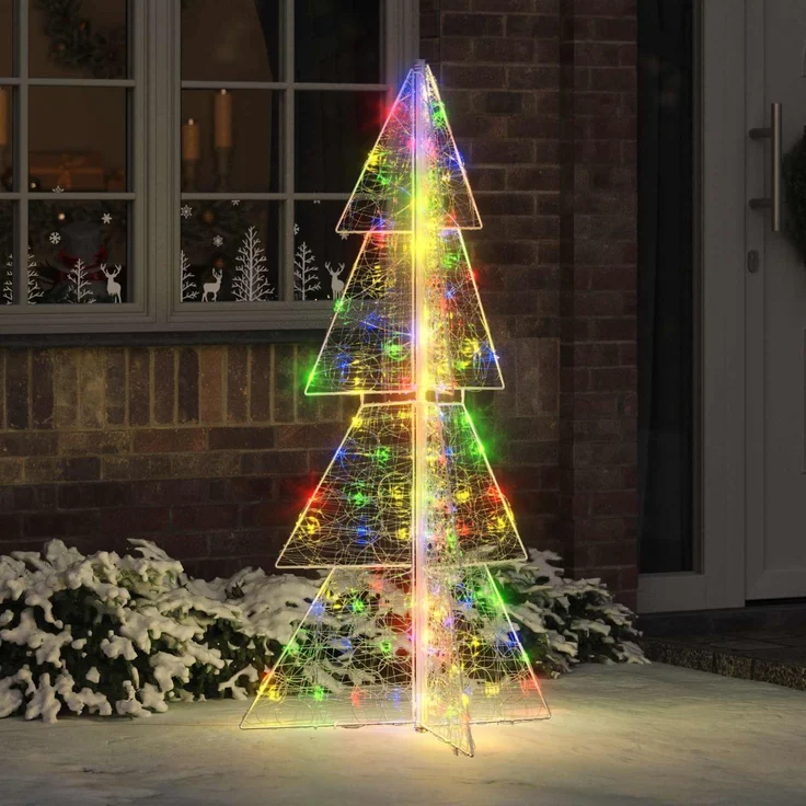 vidaXL Weihnachtsbaum Mehrfarbig 150 cm Acryl 160 LEDs 42019209 – Bild 1