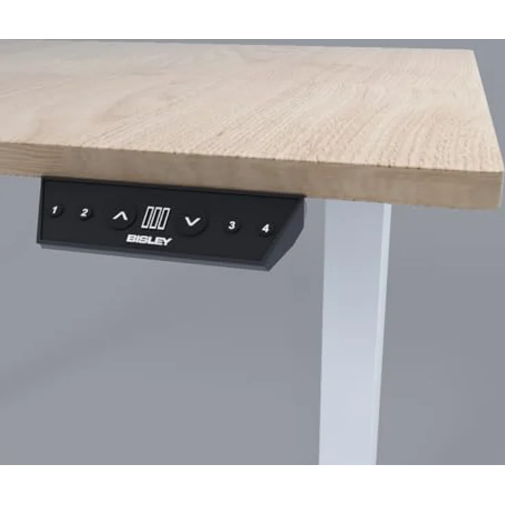 Bisley Home Tisch, Metall, Gestell 333 weiß Platte 018 Kendal Eiche, Medium – Bild 2