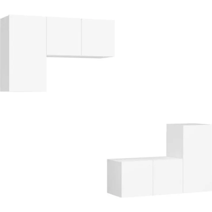 vidaXL 4-tlg. TV-Schrank-Set Weiß Spanplatte [3078688]