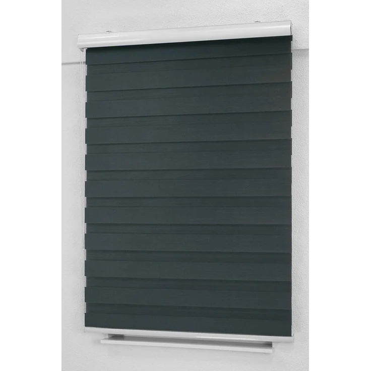 Lysel - Qualitätsdoppelrollo schwarzgrau, (B x H) 220cm x 175cm in schwarz/schwarzgrau – Bild 4