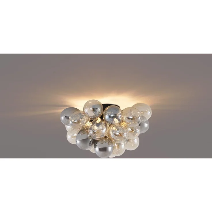 Qazqa Deckenleuchte Uvas, ohne Leuchtmittel, G9, Schwarz, Design, Glas, 6-flammig – Bild 9