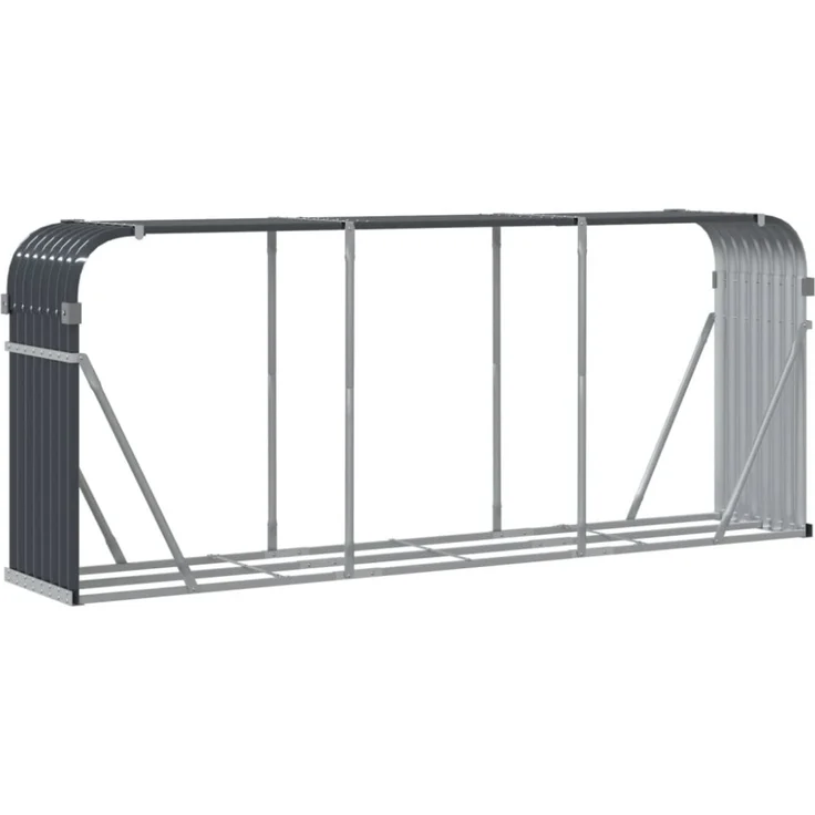 vidaXL Holzkorb Anthrazit 234x45x100 cm Verzinkter Stahl 364565 – Bild 2