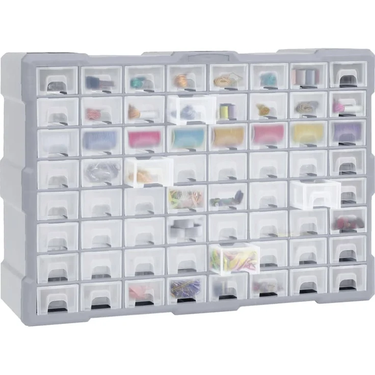 vidaXL Multi-Schubladen-Organizer mit 64 Schubladen 52x16x37,5 cm 147580 – Bild 7