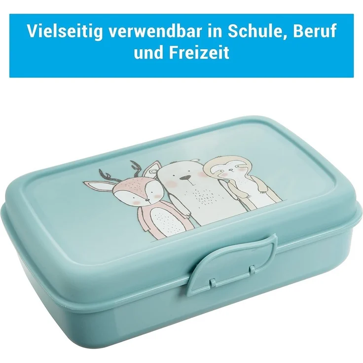 2friends Lunchbox 3er Set Brotdosen Lunchbox Kinder mit Trennfächern, Kunststoff, (21 x 13 x 7 cm), Brotdose Kinder mit Fächern 3 Farben mint/weiß/rosa – Bild 3