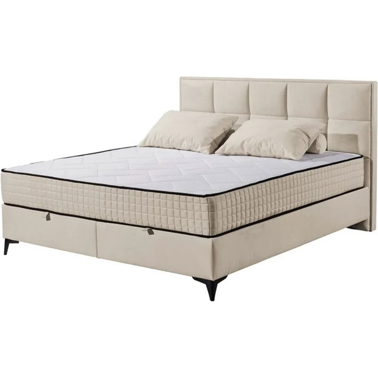 Boxspringbett Monroe A Cream |Bettkasten|Duo-Matratze (Härtegrad H3/H4) von ED Exciting Design – Erhältlich in 180x200 cm – Bild 4