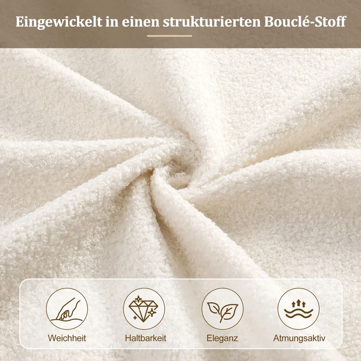 Polsterbett mit Liegefläche 140×190 cm, hydraulischem Bettkasten und abgerundeten Ecken, Beige, ohne Matratze – Bild 9