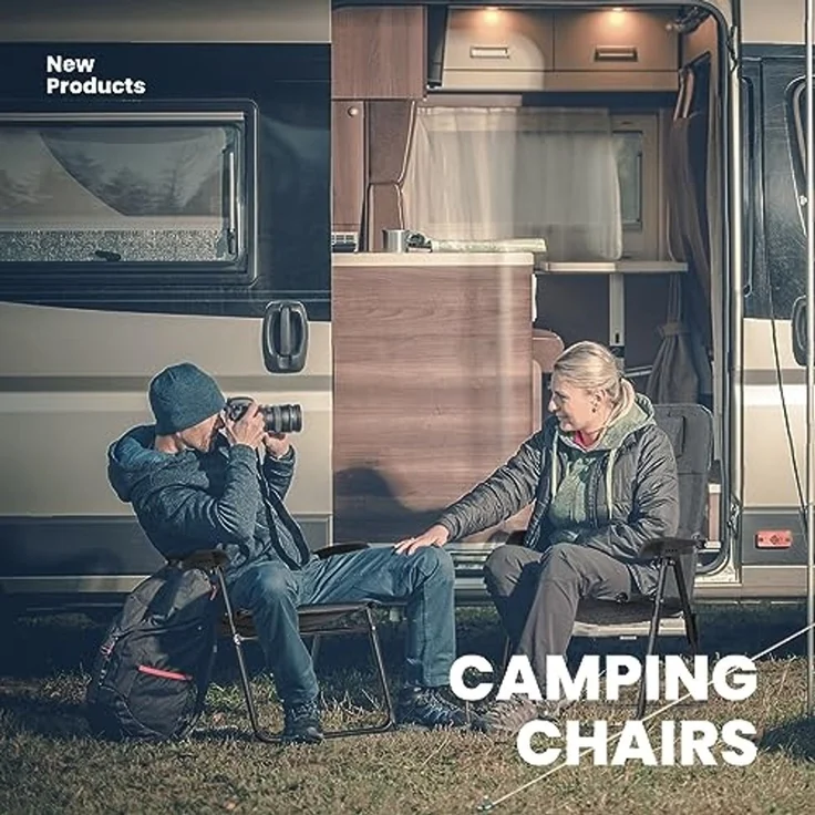 HOMECALL Campingstuhl Gartenstuhl Anglerstuhl Faltsessel Klappstuhl für Wohnwagen Outdoors (UV++ Olefin-Stoff), 5 fach Verstellbarer Rückenlehne, Hochlehner, Gepolsterter, bis 150kg – Bild 6