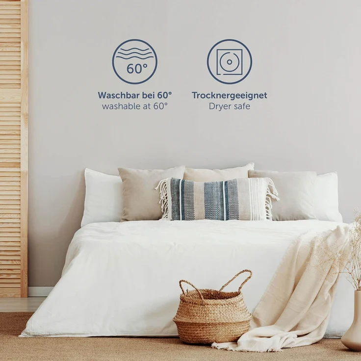 Blumtal® Premium Spannbettlaken 160x200 cm Jersey Boxspringbetten - OEKO-TEX zertifiziertes Bettlaken 160x200 cm Baumwolle 100% - Spannbetttuch 160x200 für Boxspringbetten/160x200 Spannbettlaken - Weiß – Bild 7