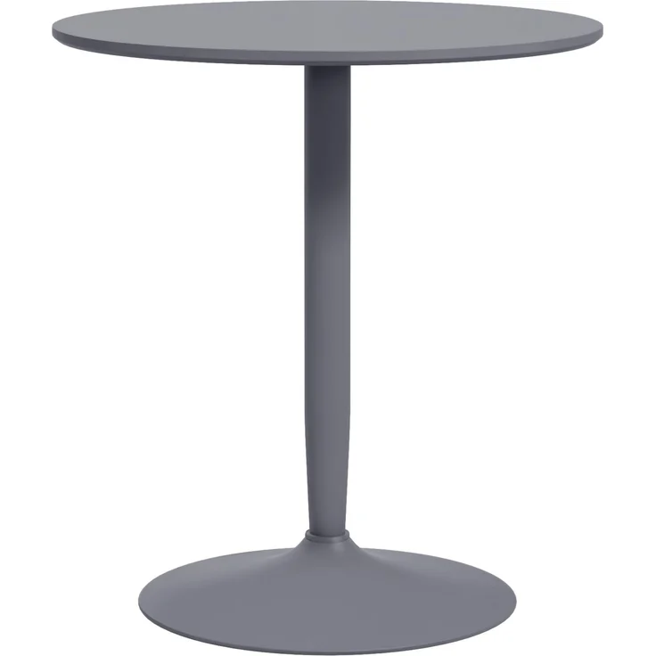 HOMCOM Esstisch 70x70 cm rund Küchentisch für 2 Personen Esszimmertisch mit Stahlbein, Rutschfester Fußauflage Säulentisch moderner Kaffeetisch für Küche, Esszimmer und Wohnzimmer Grau – Bild 1