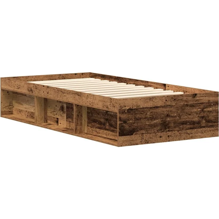 vidaXL Bettgestell ohne Matratze Altholz-Optik 90x200cm Holzwerkstoff 3328814 – Bild 4
